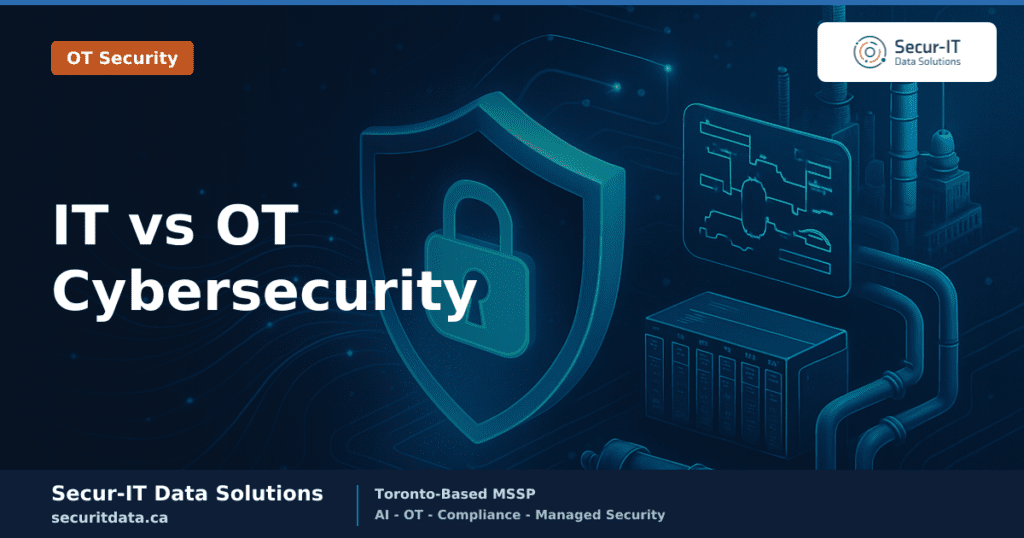 test ai image IT vs OT cybersecurity differences comparison for Canadian businesses